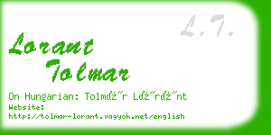 lorant tolmar business card